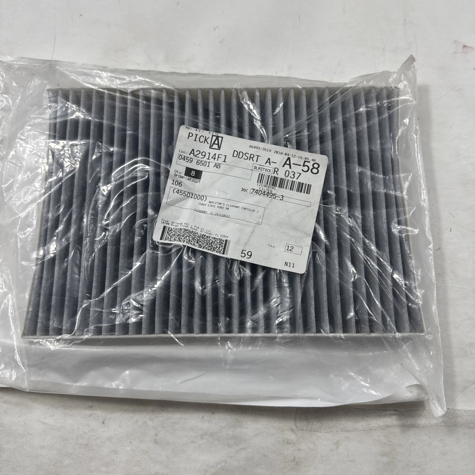 Mopar Cabin Air Filter 05-10 Challenger, Magnum, Charger, 300